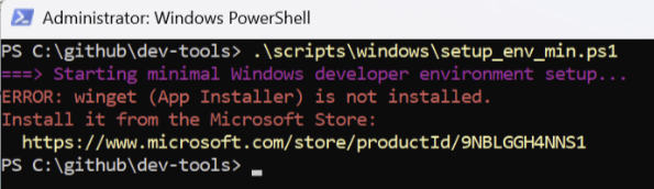 winget not installed