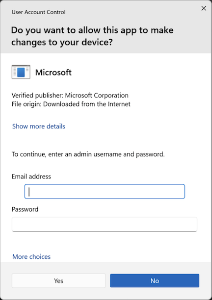 Windows approval notification